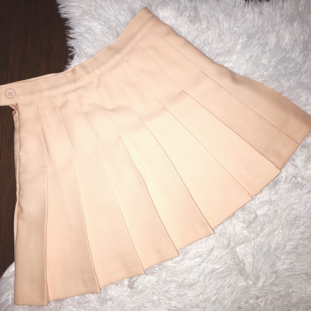 pastel cream tennis skirt